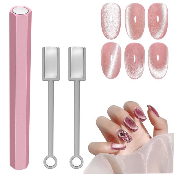 3Pcs Nail Magnet Tool Set, Strong Magnetic Double Head Nail Magnet Cat Eye Magnet for Nails Tools Nail Art Gel Nail Polish Magnet, DIY Style Available Cat Eye Magnet Magnetic Nails Art Tools