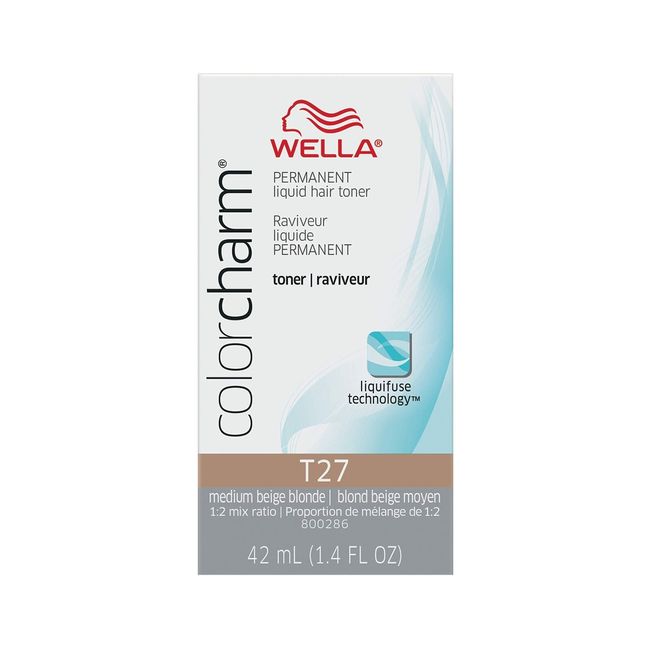 WELLA colorcharm Hair Toner, Neutralize Brass With Liquifuse Technology, T27