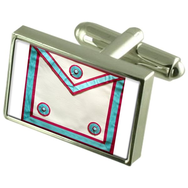 Select Gifts Masonic Mark Member Regalia Apron Cufflinks with pouch
