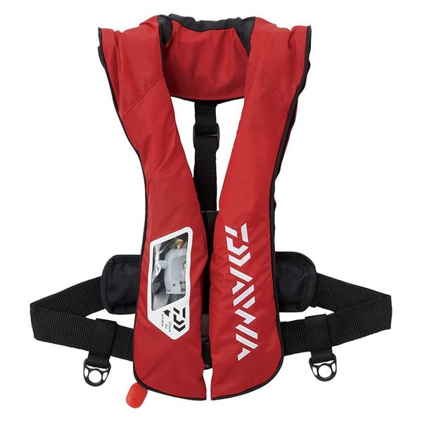 Daiwa DF-2021 Washable Life Jacket (Shoulder Type Manual / Automatic Inflating) Red Free