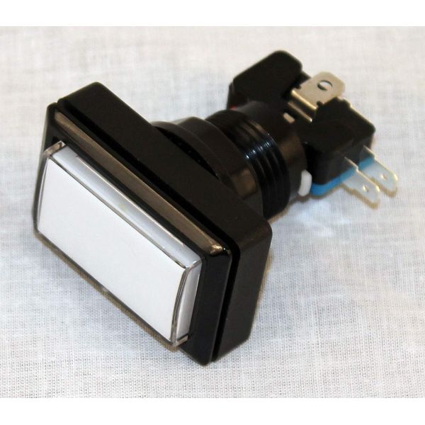 RetroArcade.us Arcade Game Illuminated Button Rectangle for Arcade and Crane Machines White Jamma Mame