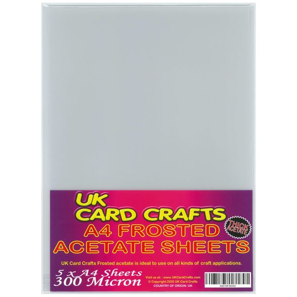A4 Frosted Acetate 300 Micron x 5 Sheets - UKCC0240