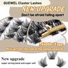 QUEWEL Cluster Lashes 72 Pcs Wide Stem C/D Curl 8-16mm Length DIY Eyelash Extension False Lashes Individual Natural&Mega Styles Soft for Personal Makeup Use at Home (Mega-D-MIX8-16)