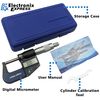 0-1" Range (0-25mm) Digital Micrometer with 6 Digit LCD Display, 0.001mm Resolution, Features mm/inch Conversion Button - EX ELECTRONIX EXPRESS