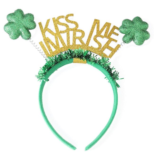 CLOACE St.Patrick Day Clover Headbands Green Shamrocks Hairband Sequins Irish Hair Hoop Parade Party Costume Hair Accesories