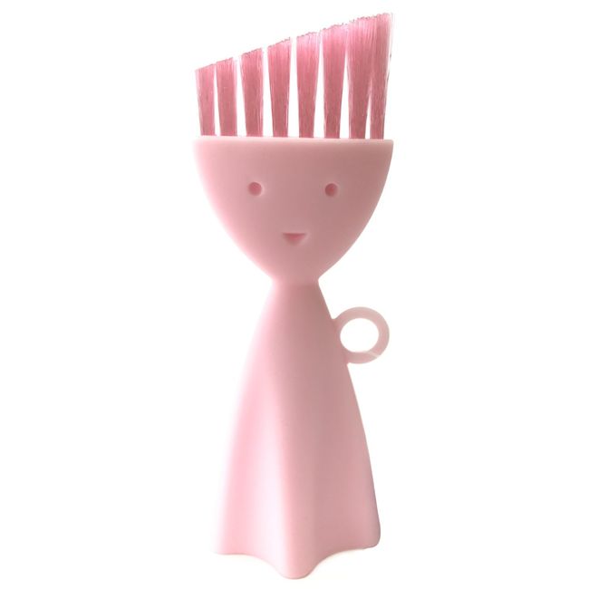 Marna K187P Lunch Box Washing Brush, Pink (Bento Lid, For Hard To Reach Stains), Small, Small-Washed