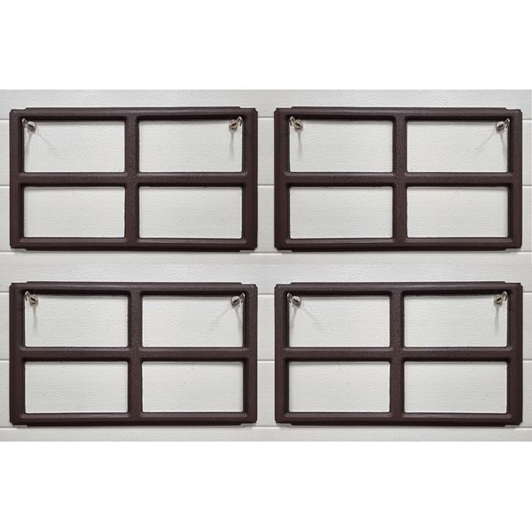 IDEAL Garage Doors Colonial 509 Set of 4 CHOCOLATE Window Inserts/Short Panel