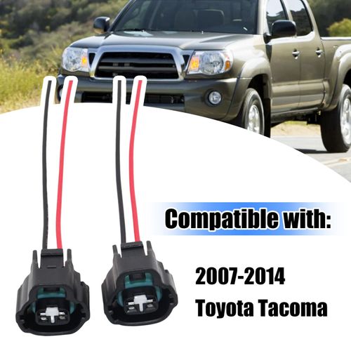 2Pcs 2-Pin License Plate Light Connector Pigtail Compatible with Toyota Tacoma 2007-2014 Plug, Replace for 98980-11168