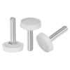 sourcing map 20pcs M4 x 20mm Metric Male Thread Knurled Knobs, Thumb Screw Clamping Knobs Grip Plastic Handle Hand Knobs with Threaded Stud, White