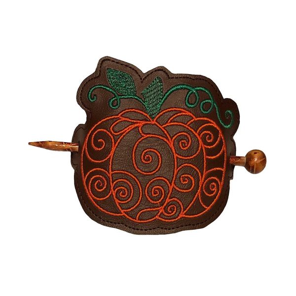 Pumpkin Bun Cover Hair Slider with Chopstick