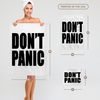 3D Rose Don't Panic Hand Towel, 15" x 22", Black