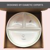 Uba DIABETIC Portion Control Plate (PORCELAIN) with Built-in Measurements