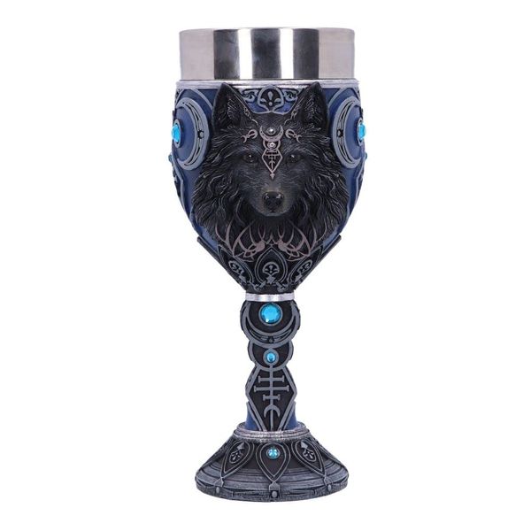 Nemesis Now Wolf Moon Goblet, Blue, 19.5 cm