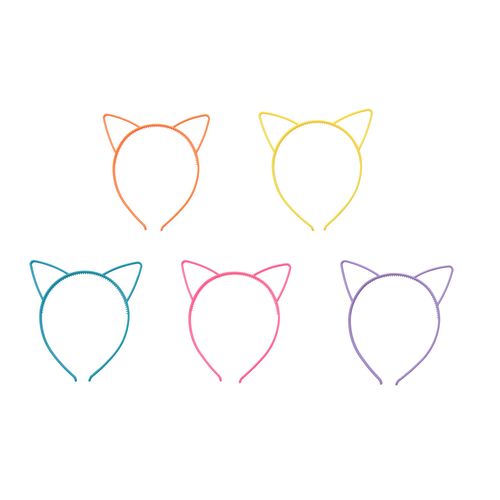 sowaka 5 Pcs Cat Ear Headband Plastic Cute Multi Color Hair Bands Hair Hoops Headwear Accessories for Women Girls Birthday Parties Decoration Costume Daily Wear