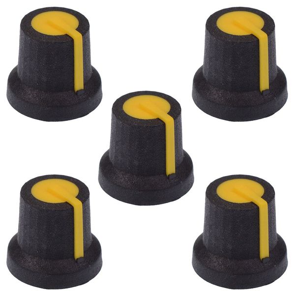 Yellow Soft Touch 6mm Splined Control Knob Cover K87MAR Quantity 5