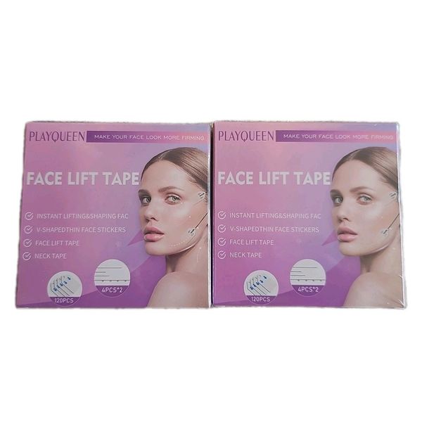 2 Boxes - PLAYQUEEN Face Tape, Face Lifting And Shaping, Face/Neck 120pc 