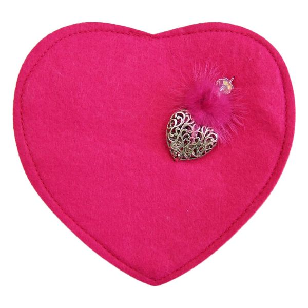 Herz Trachten Handtasche mit Herzanhänger | Pink