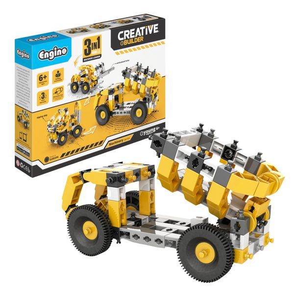 Engino Creative Builder- Tipper Truck 3-in-1, STEM Toys, Educational Toys for Kids 6+, STEM Projects for Inventors, STEM Building Toys, Gifts for Boys & Girls