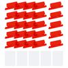 uxcell Hanging File Folder Tabs, 2" File Folder Tabs and Inserts Plastic Clear File Folder Labels for Hanging File Folders, Filing Tabs, Red, 50pcs