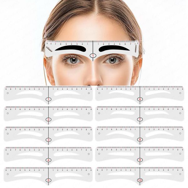 Reusable Eyebrow Template Kit with 10 Shape Options – Achieve Perfect Brows Every Time (10PCS)