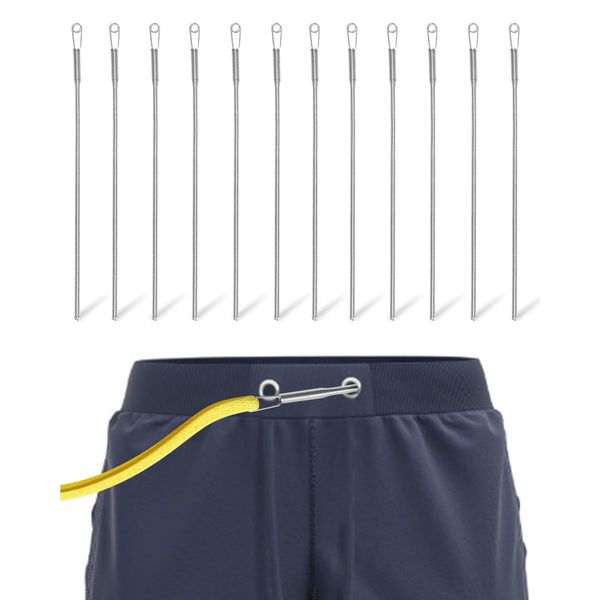 12pcs Spring Drawstring Threader,Flexible and Elastic Drawstring Threader Tool DIY Rope Threader Clip Drawstring Replacement for Hoodies Drawstring Puller for Sweatpants,Shorts,Jackets,Coat