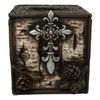 Rustic Southwestern Le Fleur Cross W/ Birch And Pinecones Tissue Box Holder Case
