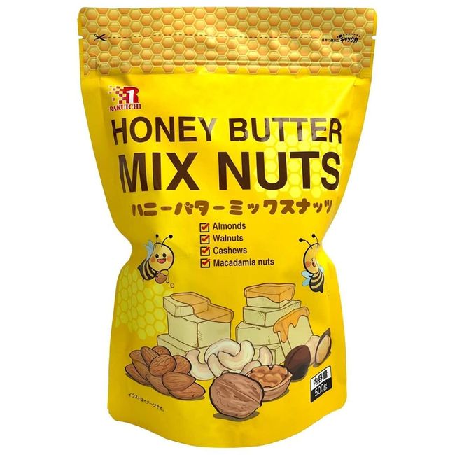 Rakuichi Foods Honey Butter Mixed Nuts, 17.6 oz (500 g)