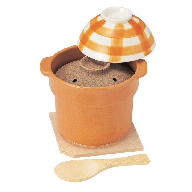 Saji Pottery Banko Ware 12-619 Rice Pot, 1 Cooking, Brown