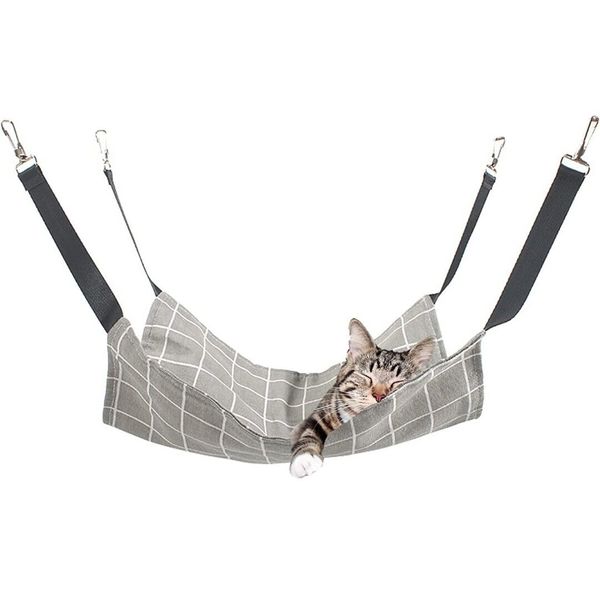 Cat Hammock Bed Hanging Adjustable Straps & Hooks for Cat, Ferret, Small Pets