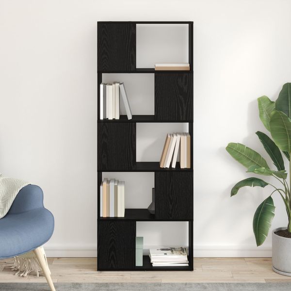 vidaXL Bücherregal Schwarze Eiche Holzmaterial 60 x 24 x 155 cm
