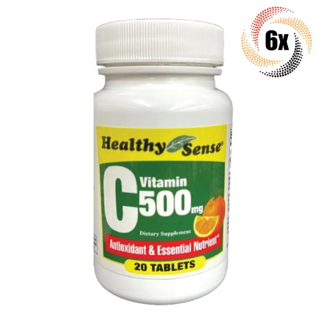 6x Bottles Healthy Sense Vitamin C 500MG Dietary Tablets | 20 Per Bottle