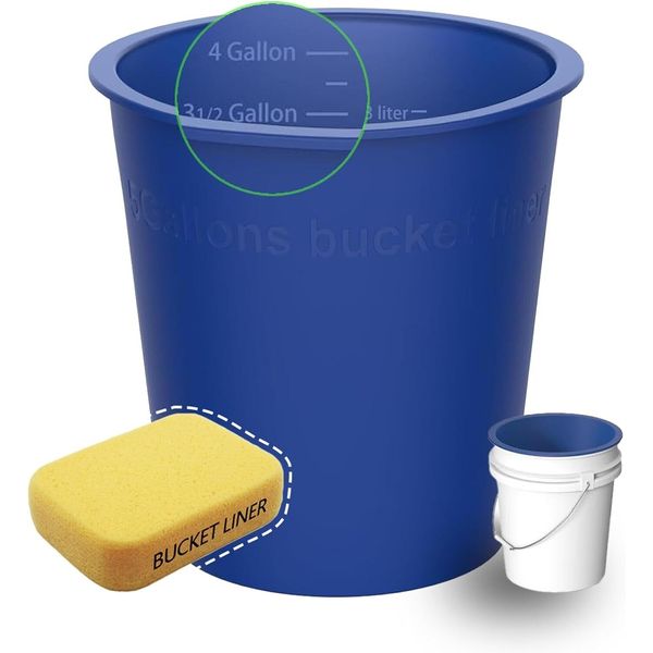 Reusable 5 Gallon Bucket Liner for Concrete Mix and Mud, Silicone Bucket Saver