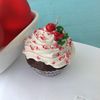 Mini Chocolate Peppermint Cupcake Christmas Ornament