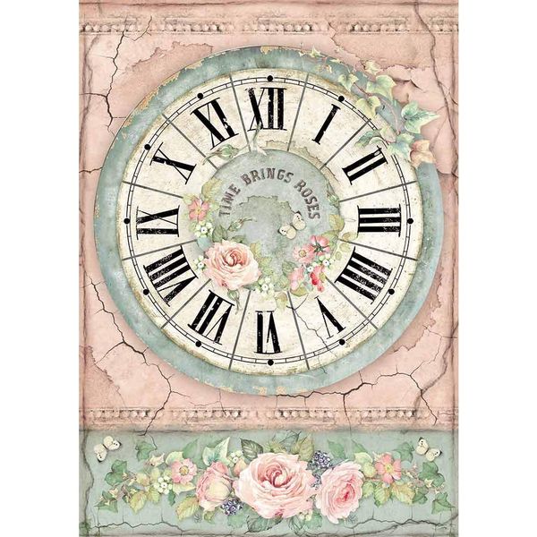 STAMPERIA INTERNATIONAL, KFT Rice Paper Pack A4 Clock, One Size