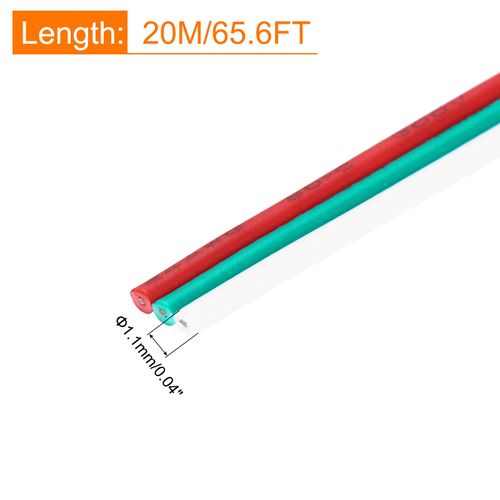MECCANIXITY 30 Gauge 3 Conductor Electrical Wire Tinned Copper Cable 66FT Flexible Stranded Hook-up Wire for LED Strips Lamps Residential Wiring Car Circuit