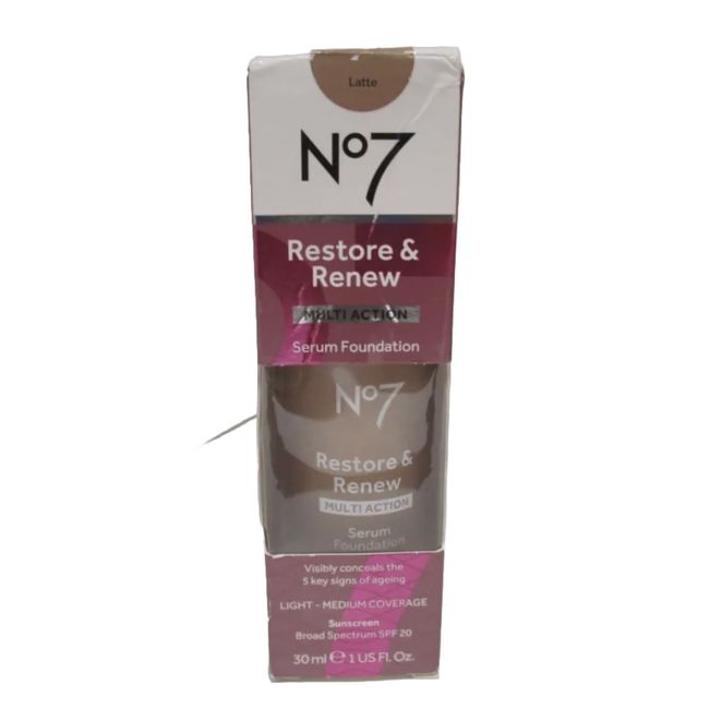 No7 Restore & Renew Multi Action SPF20 (Latte) Light Medium Coverage 1 oz.