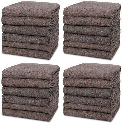 Nova Microdermabrasion 24 Textile Moving Blankets 54 x 74 Inches (21 lb/dz) Moving Pads for Short Term Moves and Storage, Shipping Furniture Pads (24 Packs)