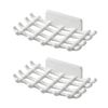 2-Pack Wall-Mounted Soap Dish with Drain & Hook – No-Drill Soap Holder for Bathroom & Kitchen Sink (White)