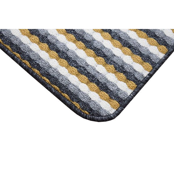 SrS Rugs® Non Slip Kitchen Door Mats & Hallway Runners Washable Rug UK (Grey & Gold, 80cm x 150cm)