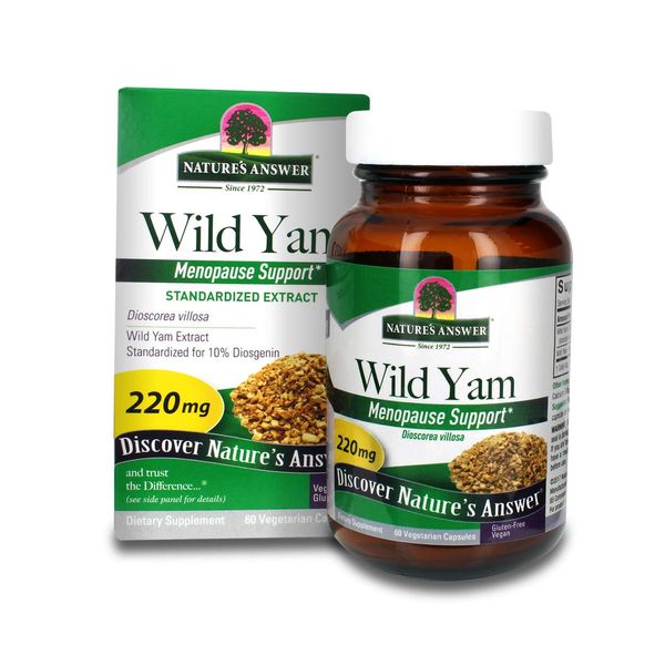 Nature's Answer Wild Yam Root 60-Capsules | Menopause Support | Supports Female Hormonal Balance | Gluten Free, Non-GMO, Vegan, No Preservatives or Artificial Flavors | Single Count