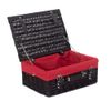 36cm Empty Black Willow Picnic Basket With Red Lining