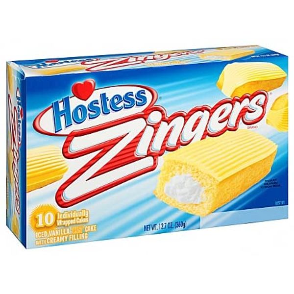 Hostess Zingers Vanilla Cakes 10 Cakes (2 Boxes)