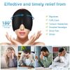 ACWOO Migraine Relief Cap, Reusable Cold Hot Therapy Migraine and Headache Relief Cap, Single-Sided Gel Ice Hot Head Wrap for Chronic Migraine, Tension Headache, Sinus Stress, Puffy Eyes (Black)
