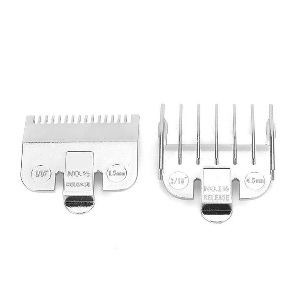 Hair Limit Comb, Universal Clipper Comb Attachment for Professional Electroplating Cutting Guide 1.5MM+4.5MM(Electroplating Silver)
