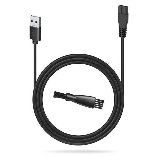 MANSPOT Trimmer Charger – 5V USB Charging Cable for Groin Hair Trimmer, uijino Replacement Line, Electric Ball Trimmer Shaver Groomer with Cleaning Brush, 3.3ft Power Cord