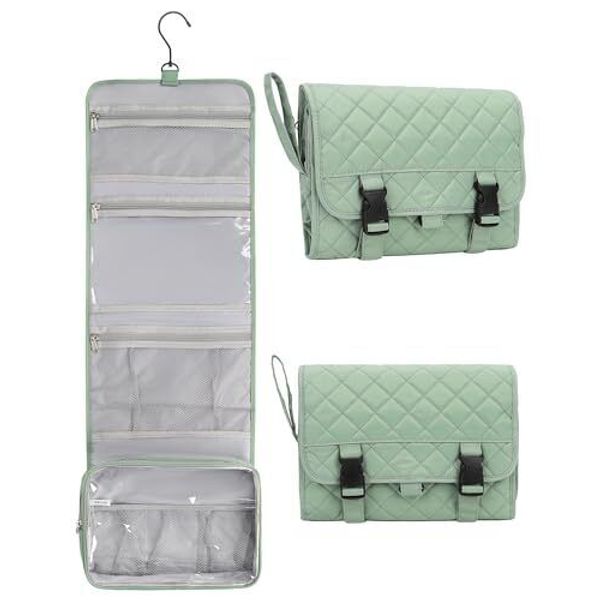 Travel Hanging Toiletry Bag for Men Women Travel Kit Shaving Large 001-Green
