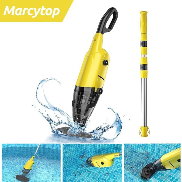Handheld Pool Vacuum Cordless Pool Cleaner Rechargeable with Telescopic Pole