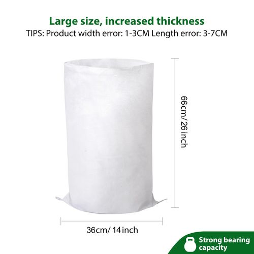 Baypify 20 Pack Heavy Duty Empty Sandbags For Flooding (14" X 26"), Poly Sand Bags For Flood Barrier, Weight, Construction, Earth Bag Homes - Reusable- With ties
