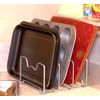 Simple Houseware Kitchen Cabinet Pantry and Bakeware Organizer Rack Holder, Silver - 2 Pack