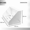 Evoges 45 Degree Angled Surface Mount Pattress Electrical Back Box, White, for Work Bench (2 Gang Double)